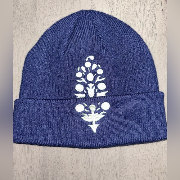 Free People Blue Knit Beanie with Logo - Picture 1 of 3